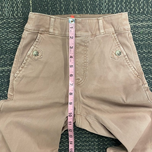 SPANX STRETCH TWILL CROPPED WIDE LEG PANT Size XS Light Cedar Color - Picture 8 of 13
